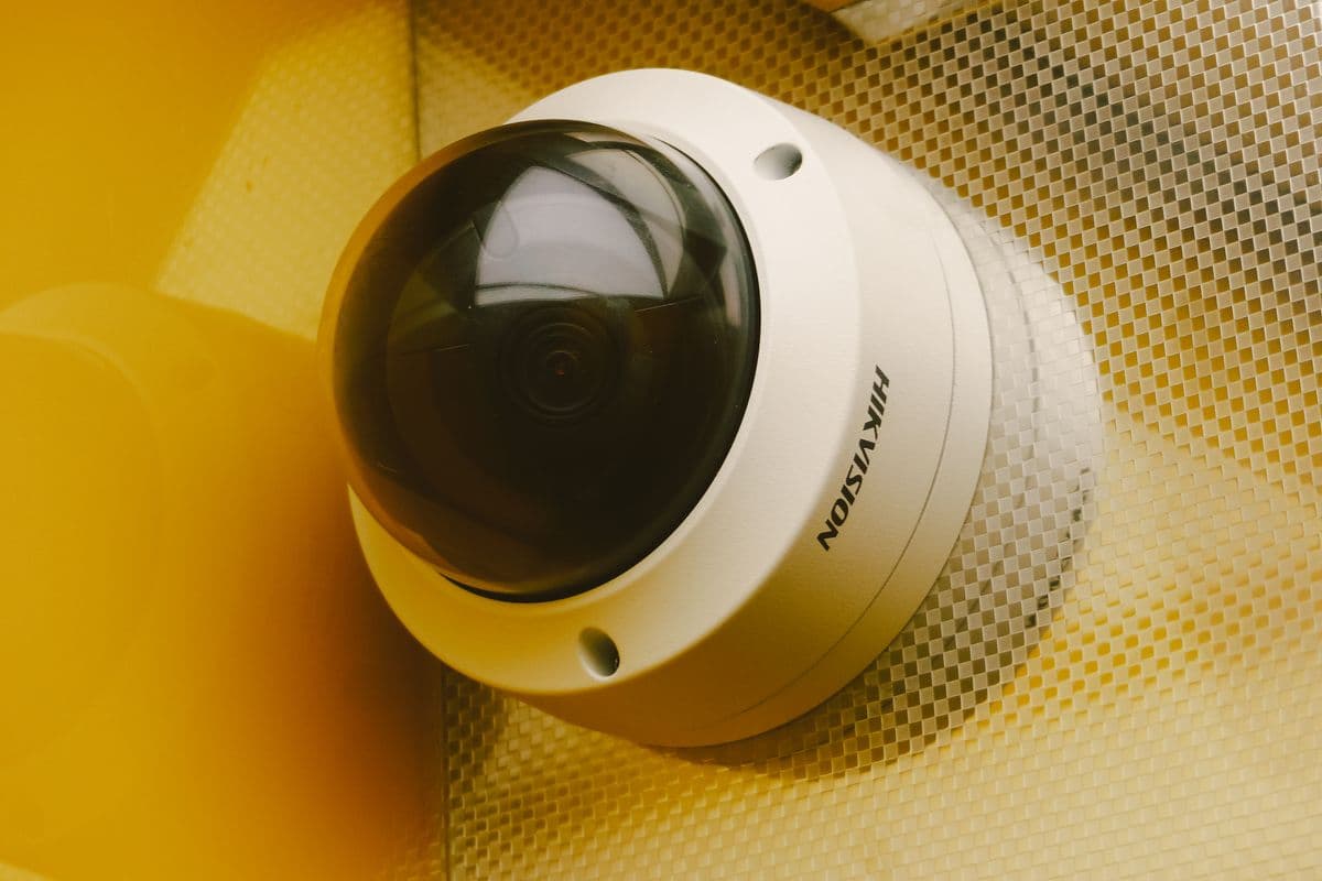 Dome CCTV camera installed for surveillance
