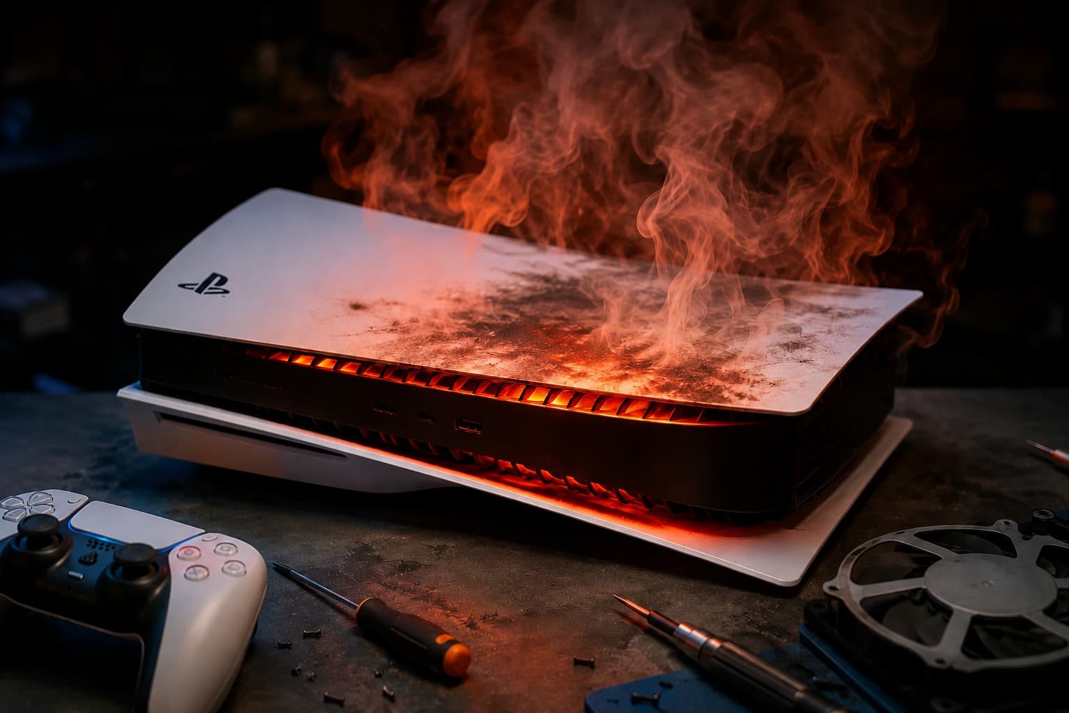 PS5 and Xbox gaming console overheating repair and cleaning in Dubai